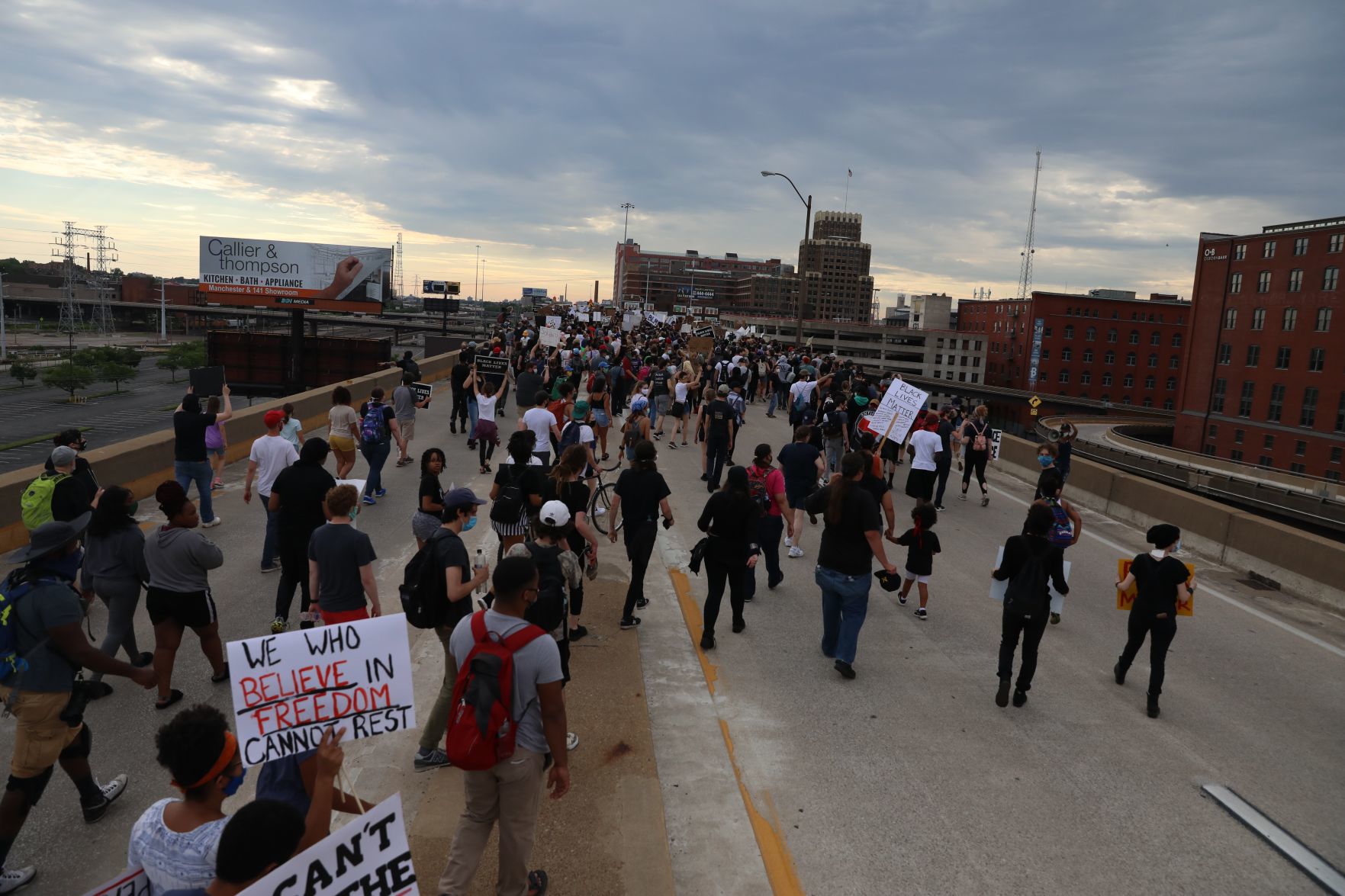 Protesters close westbound Interstate 64 in downtown St. Louis